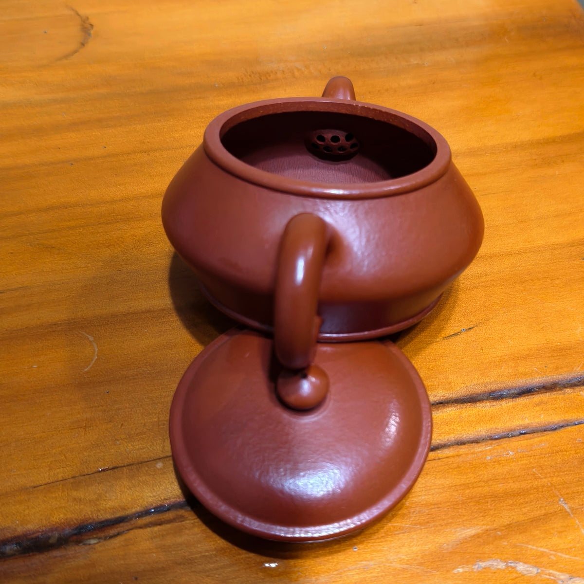 宜興原礦朱泥紫砂壺曼殊壺120CC