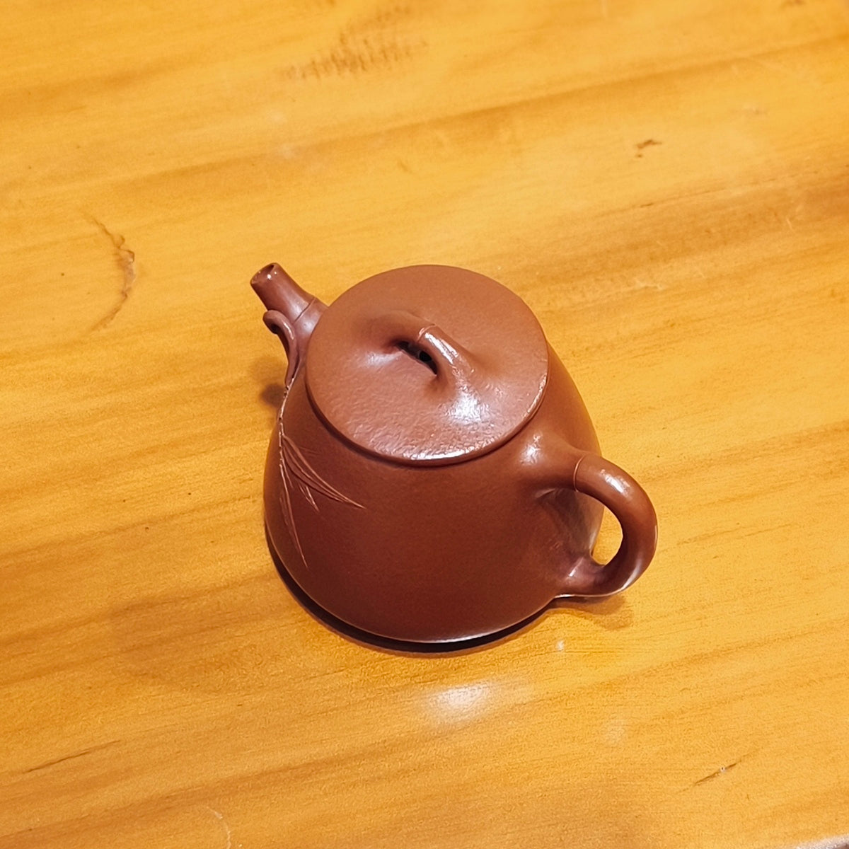 宜興紫砂壺朱泥高石瓢壺150CC竹節竹葉壺泡茶利器適合台灣高山茶– 嵐雲茶業