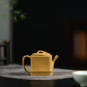 段泥四方竹韻壺120cc 