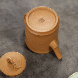 紫砂壺宜興黃降坡泥竹節竹韻壺150c