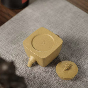 宜興紫砂壺段泥小品四方雲竹壺120cc