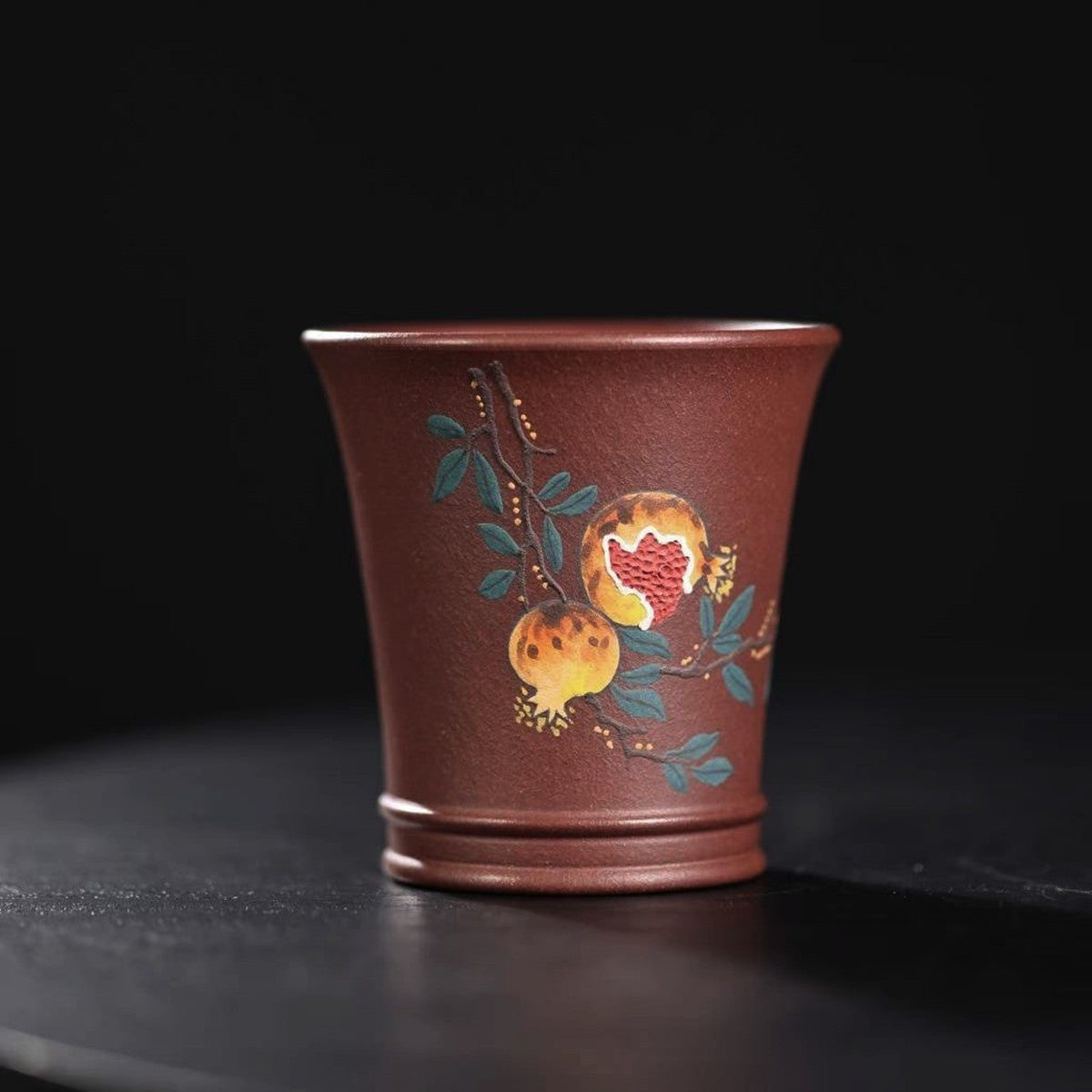 紫泥手繪石榴品茗杯主人杯100cc 