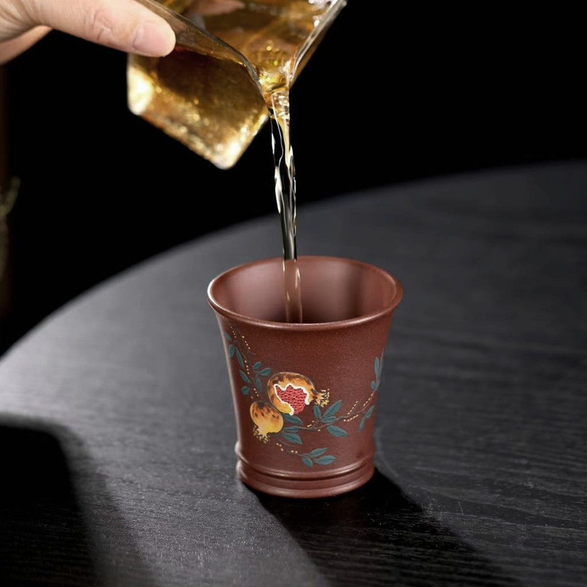 紫泥手繪石榴品茗杯100cc 個人杯