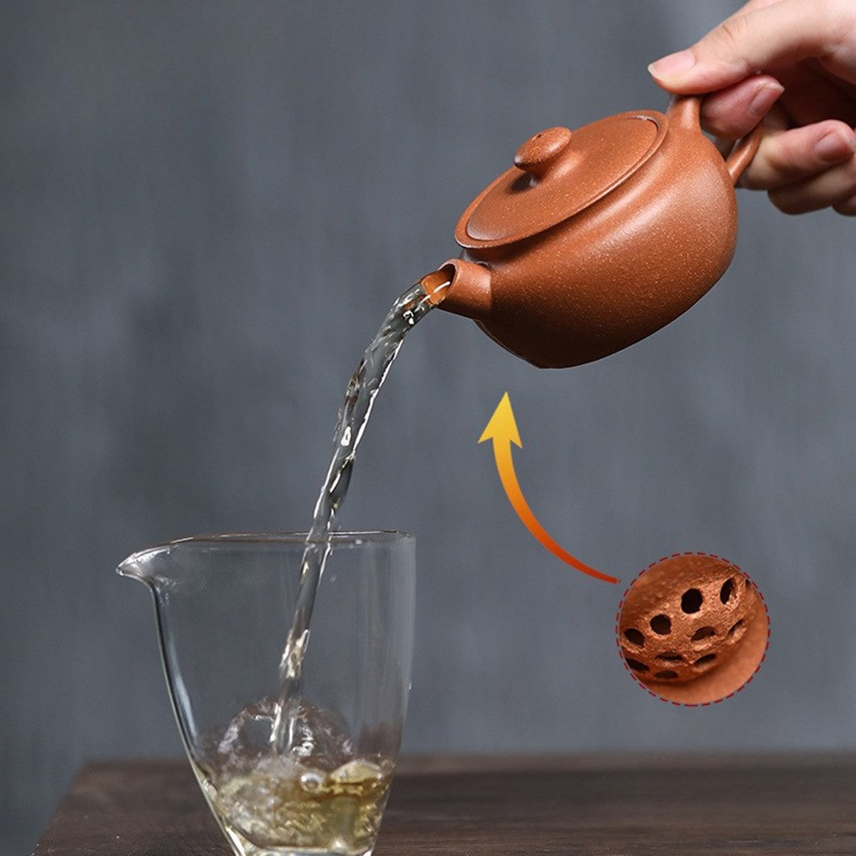 紫砂壺宜興黃降坡泥砲嘴漢瓦壺180CC