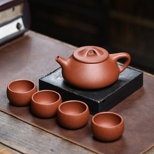 降坡泥景舟石瓢壺一壺4杯茶具禮盒套裝組