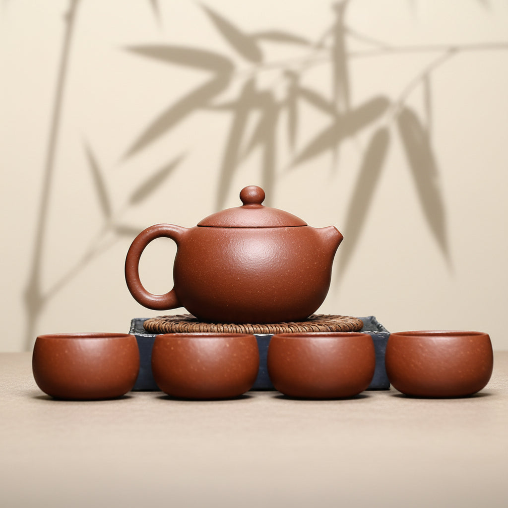 降坡泥西施壺一壺4杯茶具禮盒套裝組