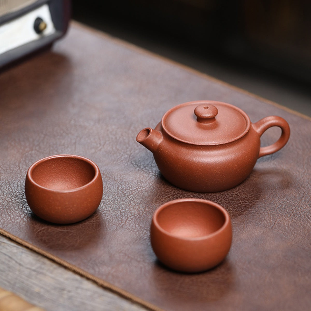 降坡泥砲嘴漢瓦壺一壺2杯茶具禮盒套裝組