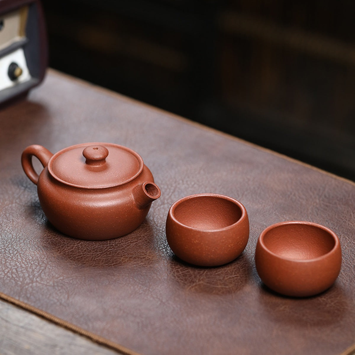 降坡泥砲嘴漢瓦壺一壺2杯茶具禮盒套裝組