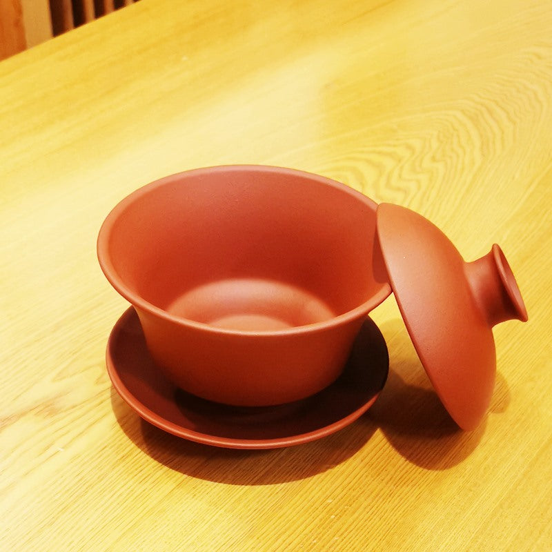 宜興紫砂紅泥大蓋碗280cc – 嵐雲茶業