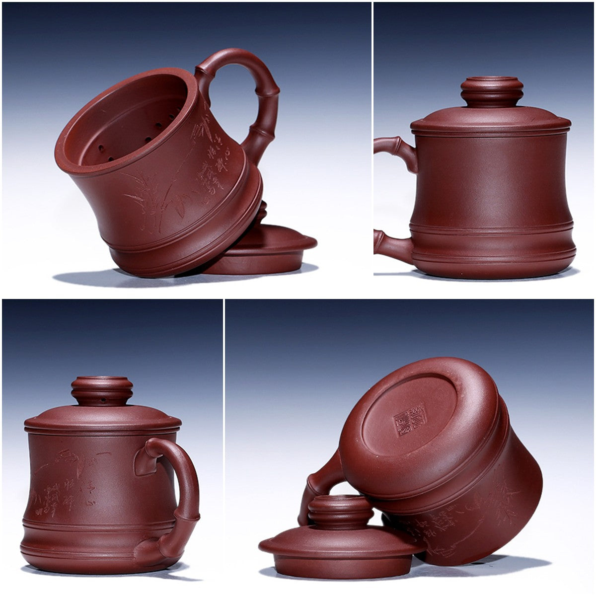 紫砂辦公杯蓋杯380cc竹影清風禮盒組