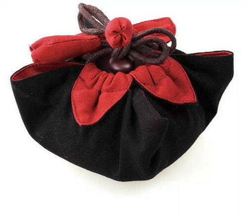 棉麻茶壺保護袋-黑紅