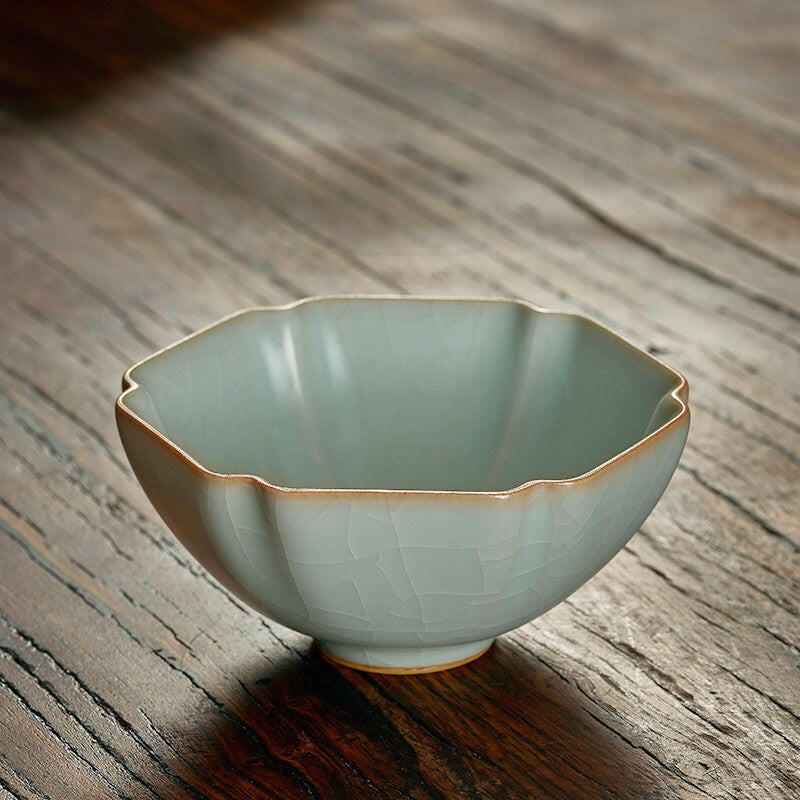 林德豐台灣豐子汝窯茶杯-六方杯100cc – 嵐雲茶業