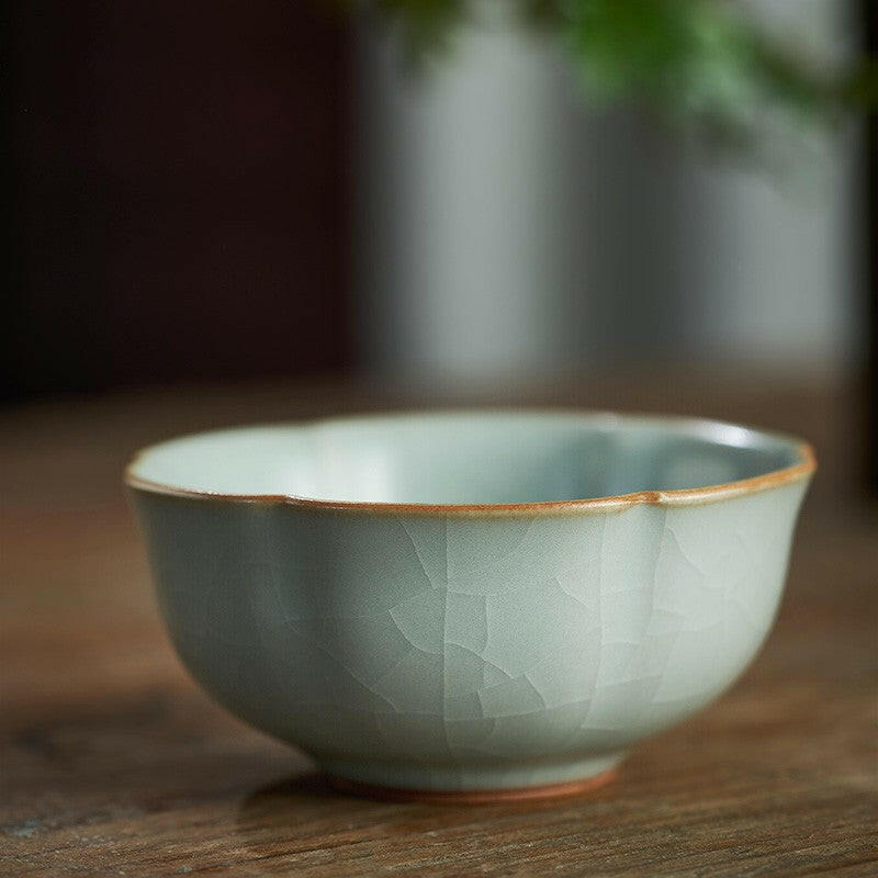 台灣豐子汝窯天青茶杯-梅花對杯組– 嵐雲茶業