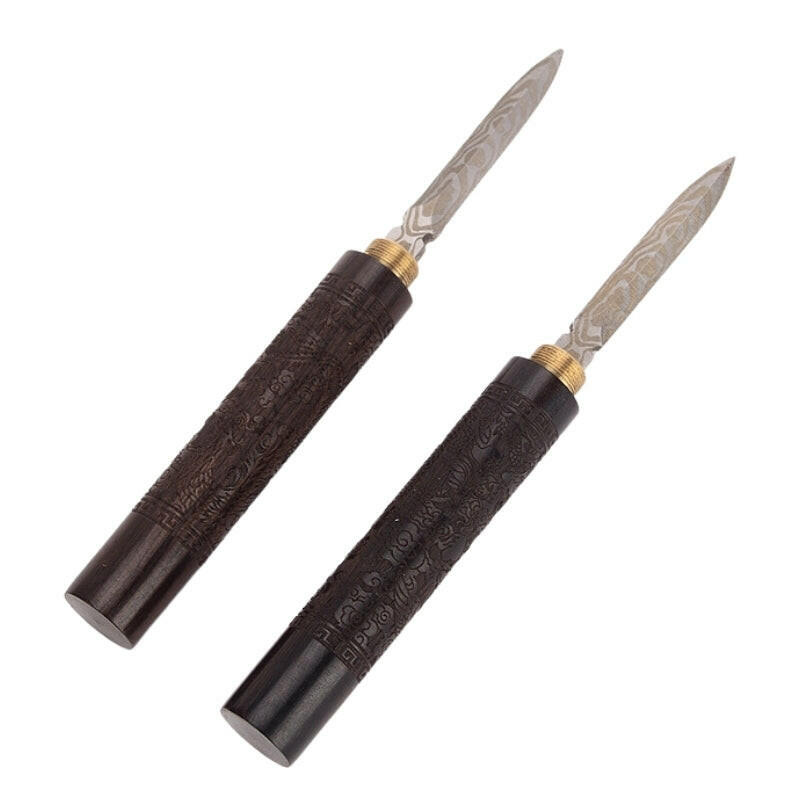 普洱茶工具開茶刀紫光檀茶刀普洱茶刀大馬士革刀紋– 嵐雲茶業