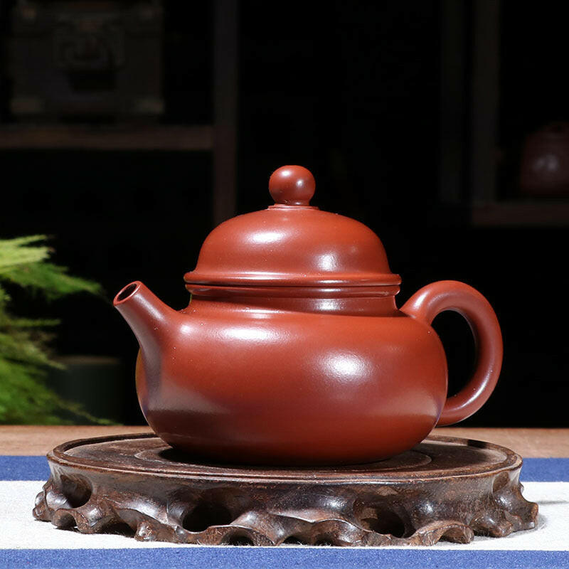 宜興紫砂茶壺大紅袍容天壺單芳制壺適合泡高山茶生茶180CC – 嵐雲茶業