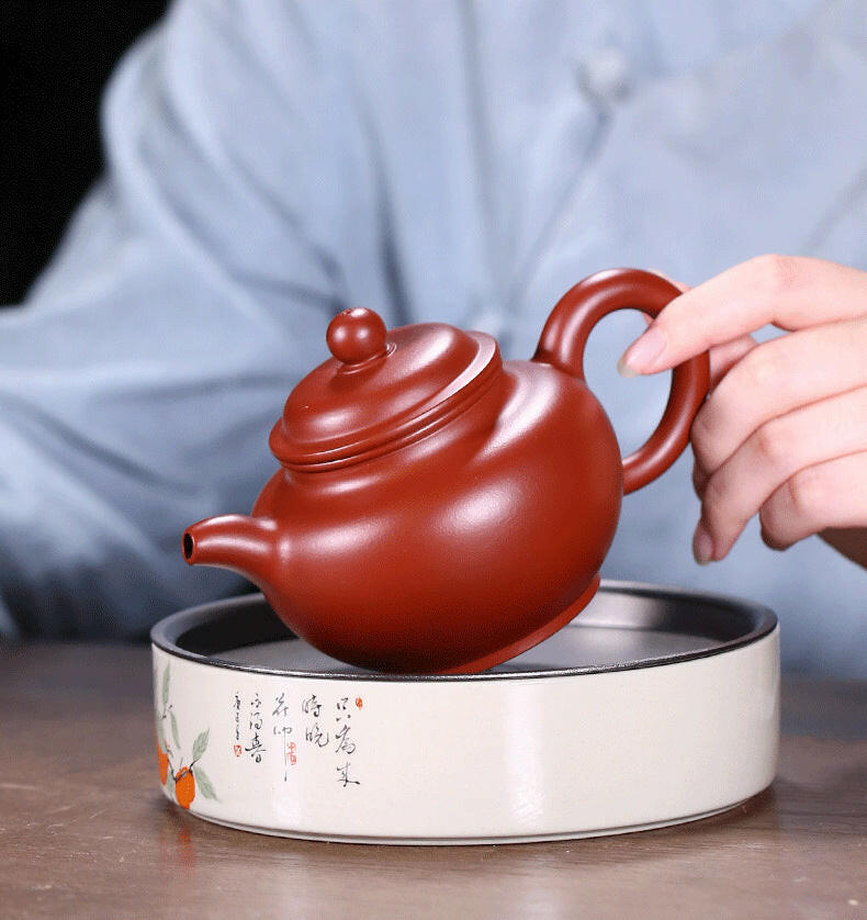 宜興紫砂大紅袍掇只壺250cc